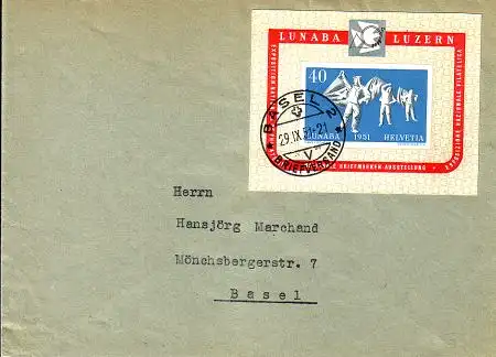 Schweiz Mi.Nr. Block 14 Nat. Briefmarkenausstellung LUNABA