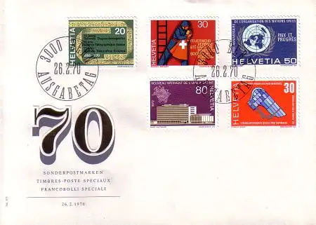 Schweiz Mi.Nr. 918-22 Jahresereignisse 1970 (I) (5 Werte)