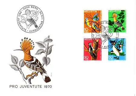 Schweiz Mi.Nr. 936-39 Pro Juventute, Vögel (4 Werte)