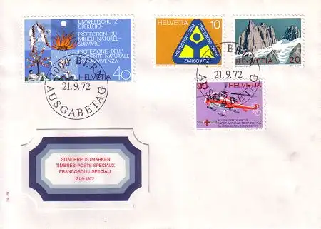 Schweiz Mi.Nr. 975-78 Jahresereignisse 1972 (II) (4 Werte)