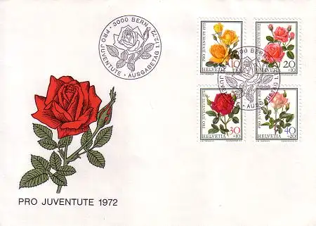 Schweiz Mi.Nr. 984-87 Pro Juventute, Rosen (4 Werte)