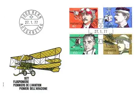 Schweiz Mi.Nr. 1090-93 Flugpioniere (4 Werte)