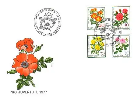 Schweiz Mi.Nr. 1112-15 Pro Juventute, Rosen (4 Werte)