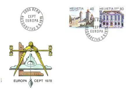 Schweiz Mi.Nr. 1128-29 Europa 78, Baudenkmäler (2 Werte)