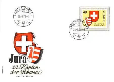 Schweiz Mi.Nr. 1141 Wappen des Kanton Jura und der Schweiz (40)