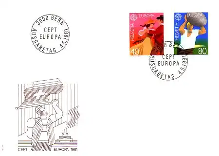 Schweiz Mi.Nr. 1197-98 Europa 81, Folklore (2 Werte)