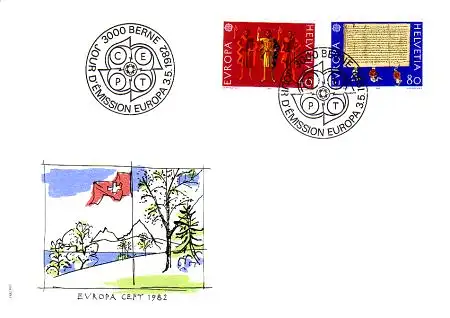 Schweiz Mi.Nr. 1221-22 Europa 82, Historische Ereignisse (2 Werte)