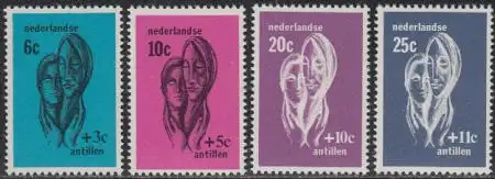 Niederl.Antillen Mi.Nr. 179-82 Soz. + kulturelle Fürsorge, Frauenköpfe (4 Werte)