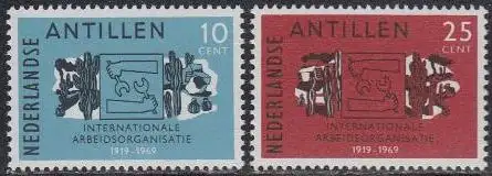 Niederl.Antillen Mi.Nr. 208-09 50Jahre Int. Arbeitsorganisation IAO (2 Werte)