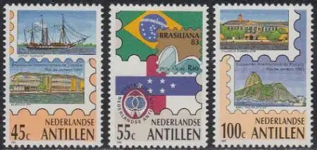 Niederl.Antillen Mi.Nr. 494-96 Bfm.ausst. BRASILIANA (3 Werte)