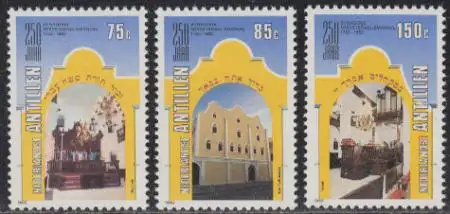 Niederl.Antillen Mi.Nr. 467-69 Synagoge Mikvé Israel-Emanuel (3 Werte)