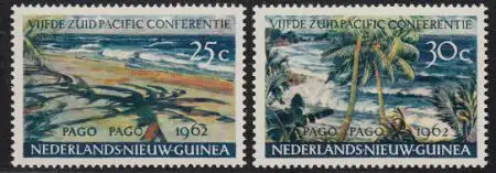 Niederl. Neuguinea Mi.Nr. 76-77 Südpazifik-Konf. Trop.Strandlandschaft (2 Werte)