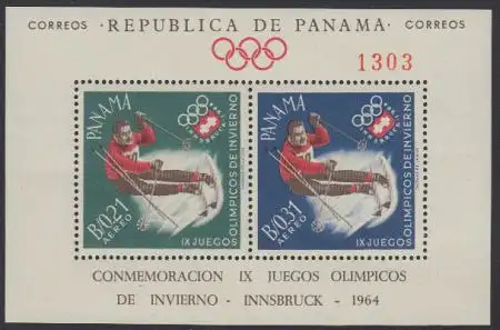 Panama Mi.Nr. Block 14 Olympia 1964 Innsbruck, Slalom 