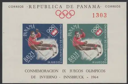 Panama Mi.Nr. Block 15 Olympia 1964 Innsbruck, Slalom 