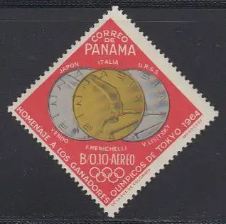 Panama Mi.Nr. 793A Olympiade 1964 Tokio, Medaillengewinner, Turnen (0,10)