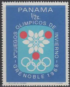 Panama Mi.Nr. 1046 Olympiade 1968 Grenoble, Emblem (1/2)