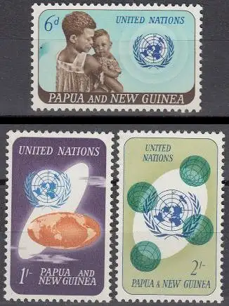 Papua Neuguinea Mi.Nr. 80-82 20 Jahre UNO (3 Werte)