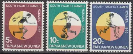 Papua Neuguinea Mi.Nr. 99-101 Südpazifische Sportspiele (3 Werte)