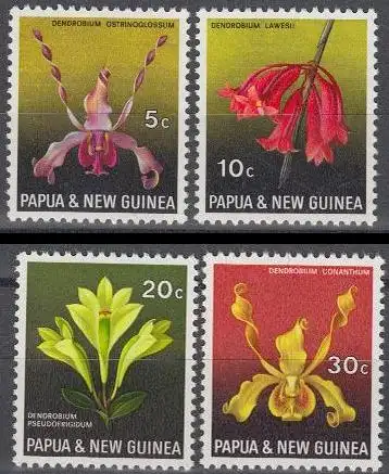 Papua Neuguinea Mi.Nr. 161-64 Orchideen (4 Werte)