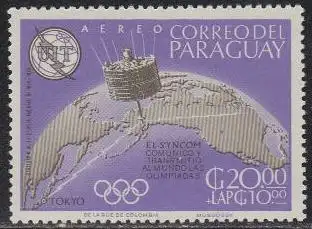 Paraguay Mi.Nr. 1478 100J. Int. Fernmeldeunion ITU, Satellit über Erde (20+10)