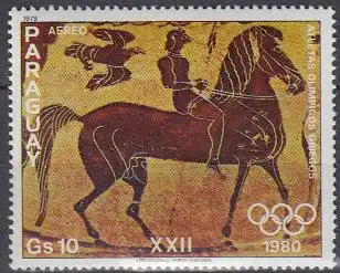 Paraguay Mi.Nr. 3246 Olympia 1980, Reiter auf griech. Vase (10)