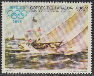 Paraguay Mi.Nr. 1844 Olympia 1968 Mexiko Gemälde Segeln von Sessions (36,00)