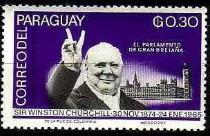 Paraguay Mi.Nr. 1457 Winston Churchill, Parlamentsgebäude London (0,30)