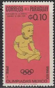 Paraguay Mi.Nr. 1535 Vor-Olympia 1968 Mexiko, Sitzplastik (0,10)