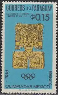 Paraguay Mi.Nr. 1536 Vor-Olympia 1968 Mexiko, Totengott (0,15)