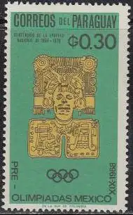 Paraguay Mi.Nr. 1538 Vor-Olympia 1968 Mexiko, Totengott (0,30)