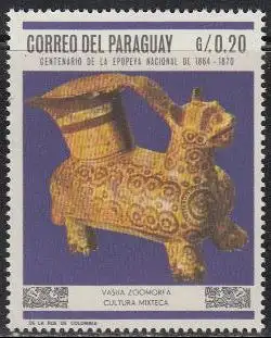 Paraguay Mi.Nr. 1790 Olympia 1968 Mexico, Jaguar-Vase (0,20)