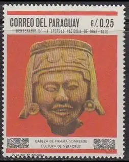 Paraguay Mi.Nr. 1791 Olympia 1968 Mexico, Tonkopf (0,25)