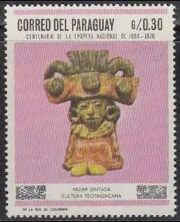 Paraguay Mi.Nr. 1792 Olympia 1968 Mexico, Sitzende Frau (0,30)