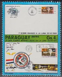 Paraguay Mi.Nr. 2597 UPU 1874-1974, Mondbriefe (4)