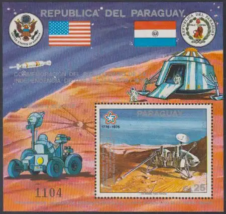 Paraguay Mi.Nr. Block 282 200J.USA Unabhängigkeit, Viking - Mars - Landefähre 