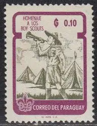 Paraguay Mi.Nr. 1009 Pfadfinderbewegung, Pfadfinder vor Zeltlager (0,10)