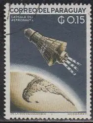 Paraguay Mi.Nr. 1087 Mercury-Weltraumkapsel, Erdkugel mit Südamerika (0,15)