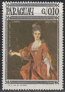 Paraguay Mi.Nr. 1666 Gemälde Dame mit Nelken von Nicolas de Largilliere (0,10)