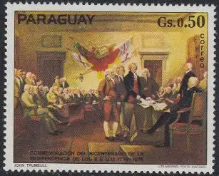 Paraguay Mi.Nr. 2736 200J. USA-Unabhängigkeit, Gemälde Trumbull (0,50)