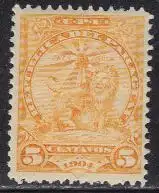 Paraguay Mi.Nr. 93 Freim. Wappenlöwe, Jahreszahl 1904 unten (5)