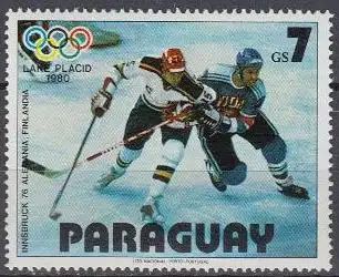 Paraguay Mi.Nr. 3201 Olymp. Winterspiele Lake Placid, Eishockey BRD-Finnland (7)