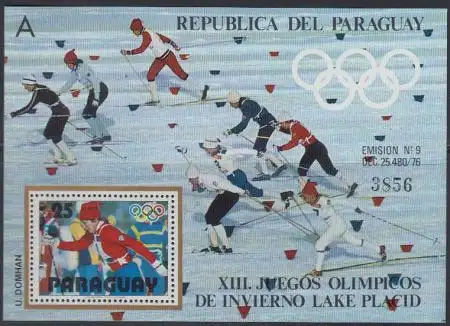 Paraguay Mi.Nr. Block 340 Olymp. Winterspiele Lake Placid, Skilanglauf 