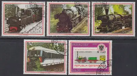 Paraguay Mi.Nr. 4181-85 150J. Eisenbahn in Österreich (5 Werte)