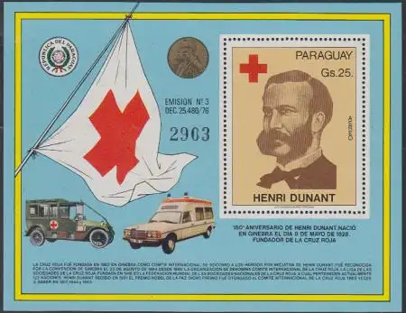 Paraguay Mi.Nr. Block 323 150.Geb. Henri Dunant 