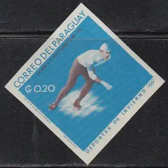 Paraguay Mi.Nr. 1644 Olympia 1968 Grenoble, Eisschnellläufer (0,20)