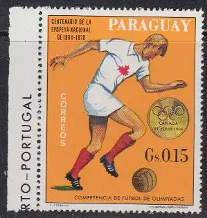 Paraguay Mi.Nr. 1952 Goldmedaille Fußball Olympia 1904: Kanada (0,15)