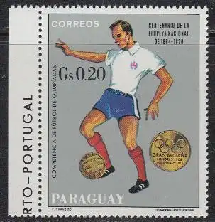 Paraguay Mi.Nr. 1953 Goldmedaille Fußball Olympia 1908: England (0,20)