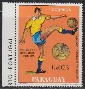 Paraguay Mi.Nr. 1957 Goldmedaille Fußball Olympia 1948 Schweden (0,75)