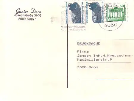 Deutsche Einheit Mischfrankatur mit DDR-DP 3346, Berlin 863 (2x)