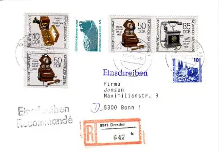 Deutsche Einheit Ebf. Mischfr. mit DDR W Zd783, S Zd362, DDR-DP 3344, Berlin 863